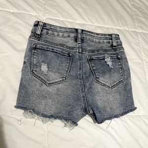 Blue high wasted shorts